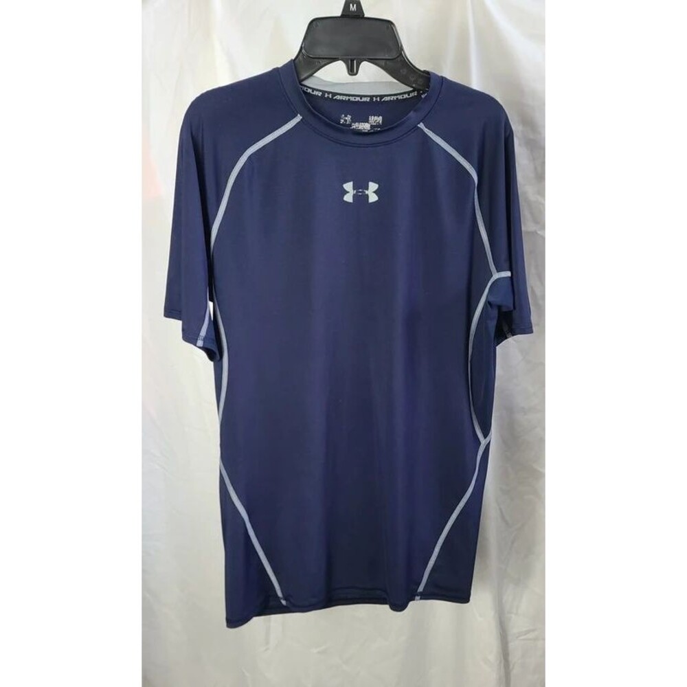 Mens Under Armour Short sleeve compression top Navy Blue Large base layer Athlet